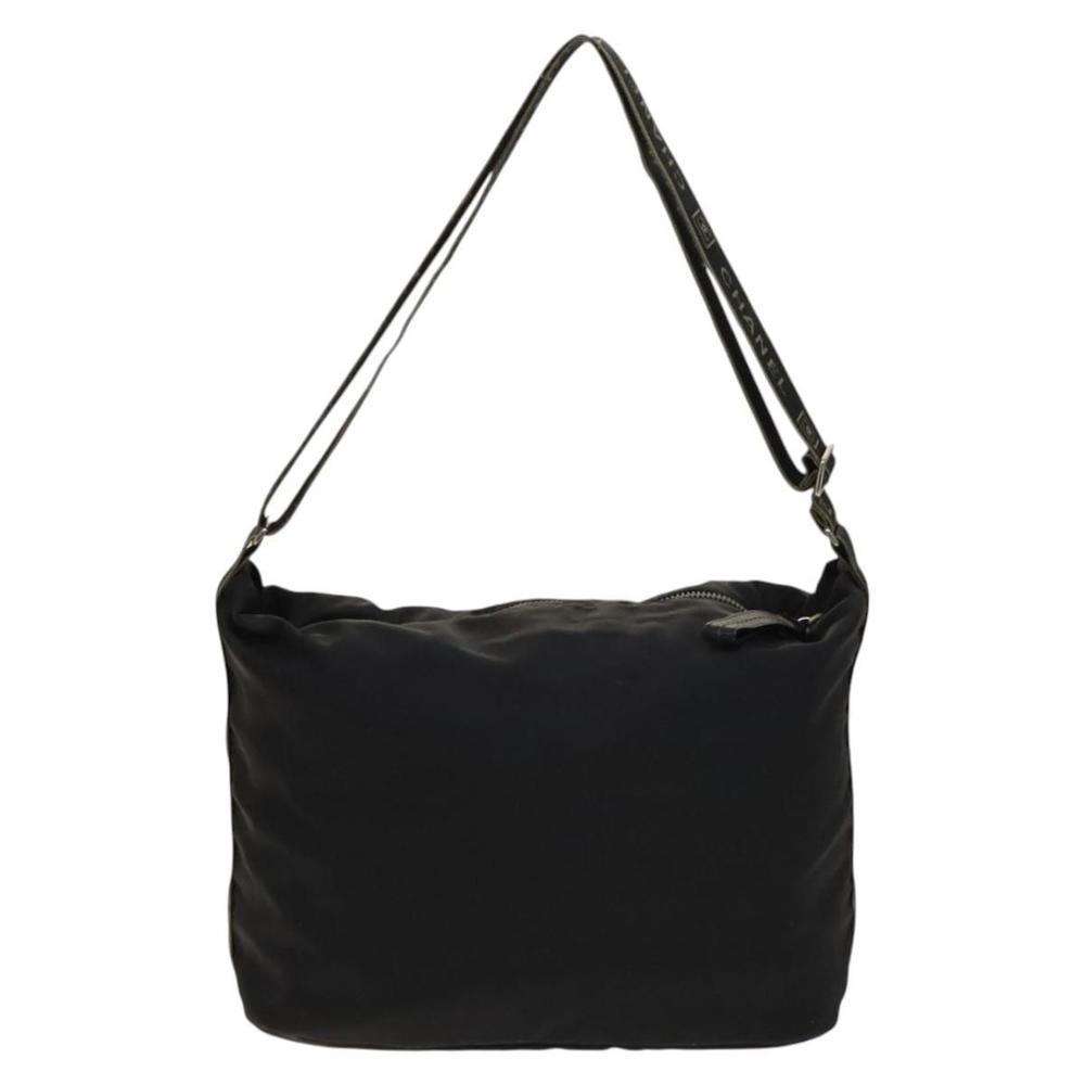 CHANEL Sports Line COCO Mark Shoulder Bag Nylon Black CC Auth 138035 - Picture 2 of 16